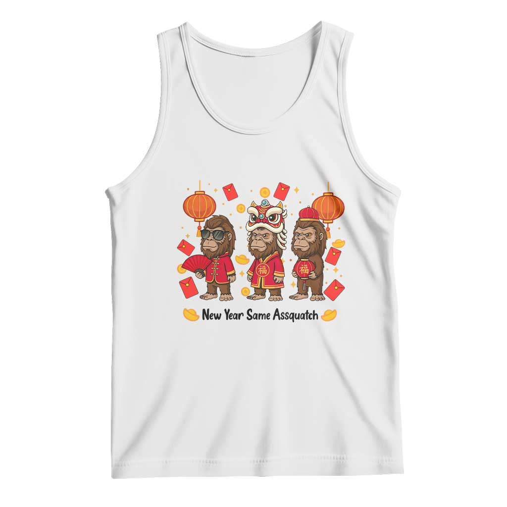 Funny New Year Same Assquatch Tank Top Bigfoot Lover TS12 White Print Your Wear