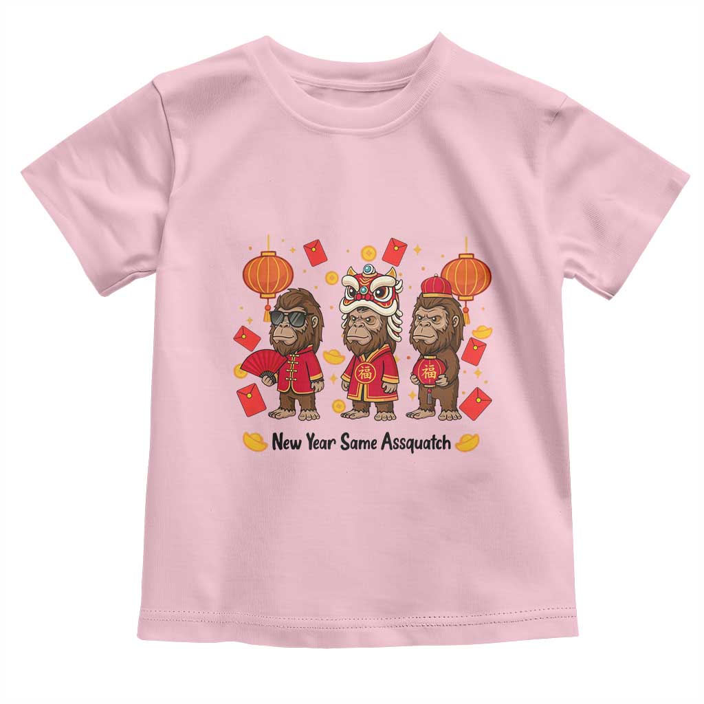 Funny New Year Same Assquatch Toddler T Shirt Bigfoot Lover TS12 Light Pink Print Your Wear