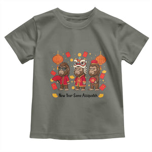 Funny New Year Same Assquatch Toddler T Shirt Bigfoot Lover TS12 Military Green Print Your Wear