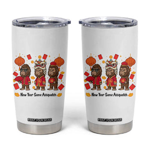 Funny New Year Same Assquatch Tumbler Cup Bigfoot Lover TS12 White Print Your Wear