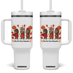 Funny New Year Same Assquatch Tumbler With Handle Bigfoot Lover TS12 One Size: 40 oz White Print Your Wear