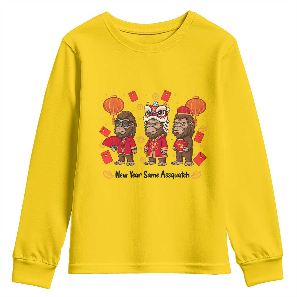 Funny New Year Same Assquatch Youth Sweatshirt Bigfoot Lover TS12 Daisy Print Your Wear