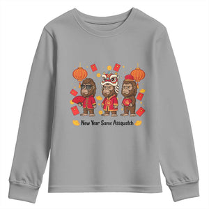 Funny New Year Same Assquatch Youth Sweatshirt Bigfoot Lover TS12 Sport Gray Print Your Wear