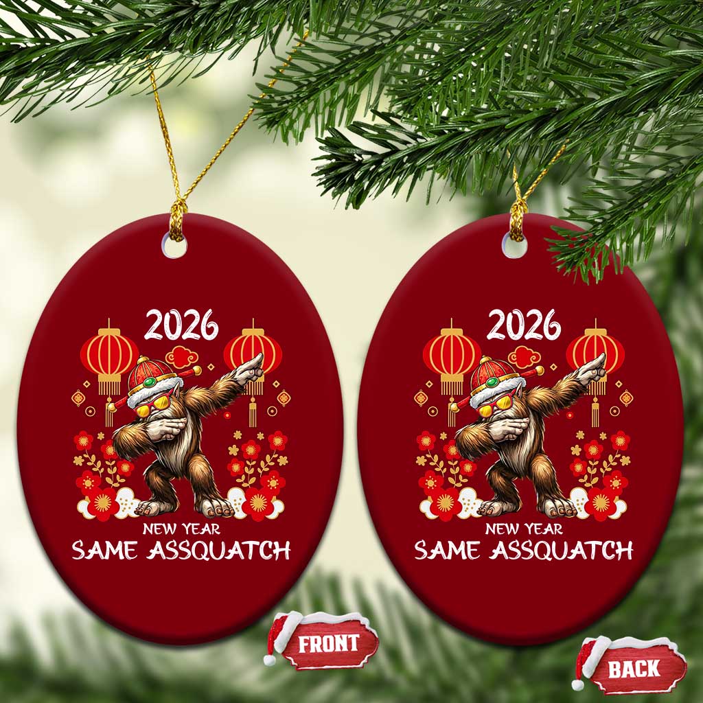 Bigfoot Lunar New Year Ceramic Ornament Funny Same Assquatch TS12 Print Your Wear