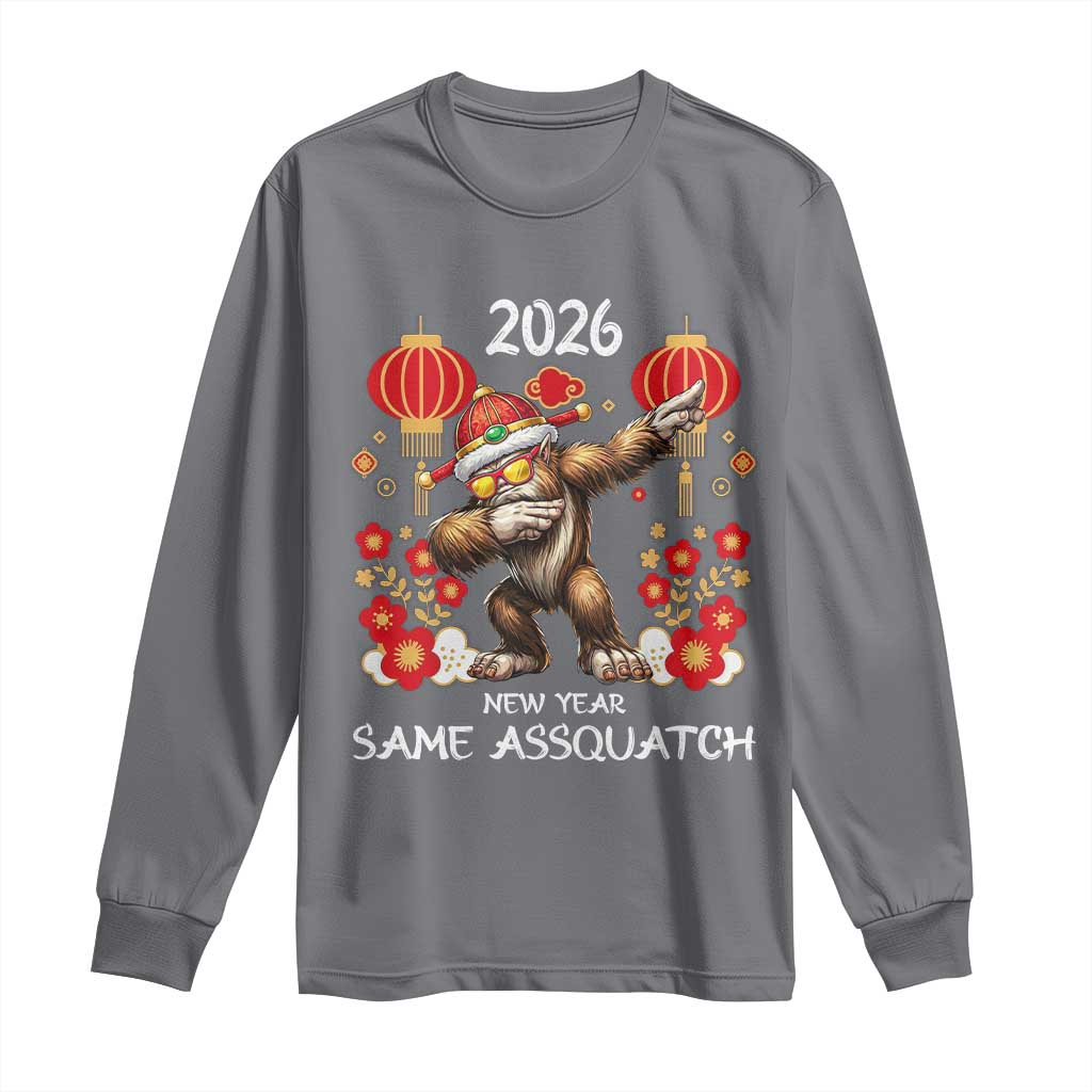 Bigfoot Lunar New Year Long Sleeve Shirt Funny Same Assquatch TS12 Charcoal Print Your Wear