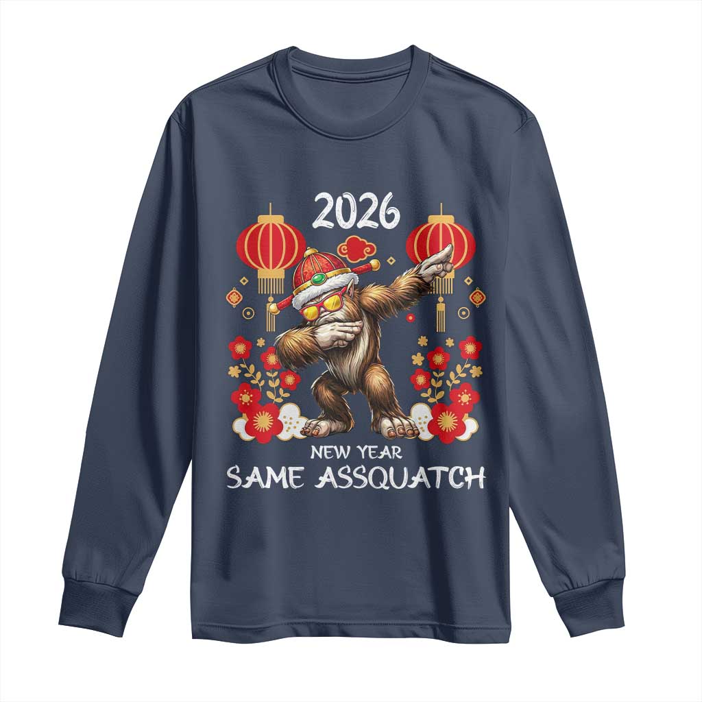 Bigfoot Lunar New Year Long Sleeve Shirt Funny Same Assquatch TS12 Navy Print Your Wear