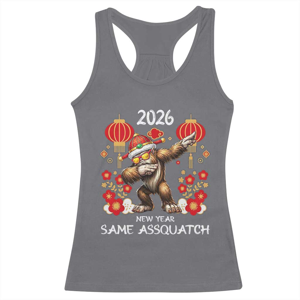 Bigfoot Lunar New Year Racerback Tank Top Funny Same Assquatch TS12 Charcoal Print Your Wear