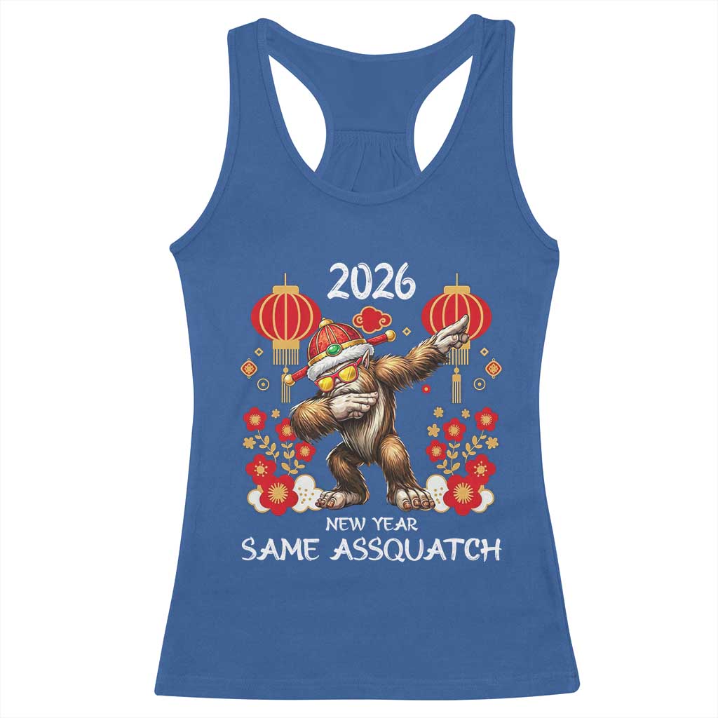 Bigfoot Lunar New Year Racerback Tank Top Funny Same Assquatch TS12 Royal Blue Print Your Wear