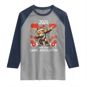 Bigfoot Lunar New Year Raglan Shirt Funny Same Assquatch TS12 Sport Gray Navy Print Your Wear