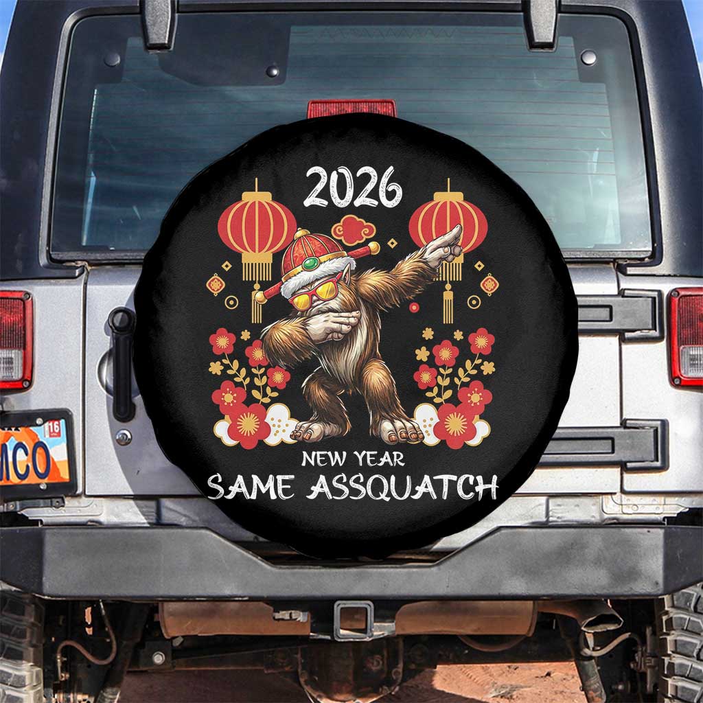 Bigfoot Lunar New Year Spare Tire Cover Funny Same Assquatch TS12 No hole Black Print Your Wear
