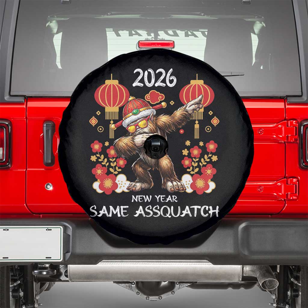 Bigfoot Lunar New Year Spare Tire Cover Funny Same Assquatch TS12 Black Print Your Wear