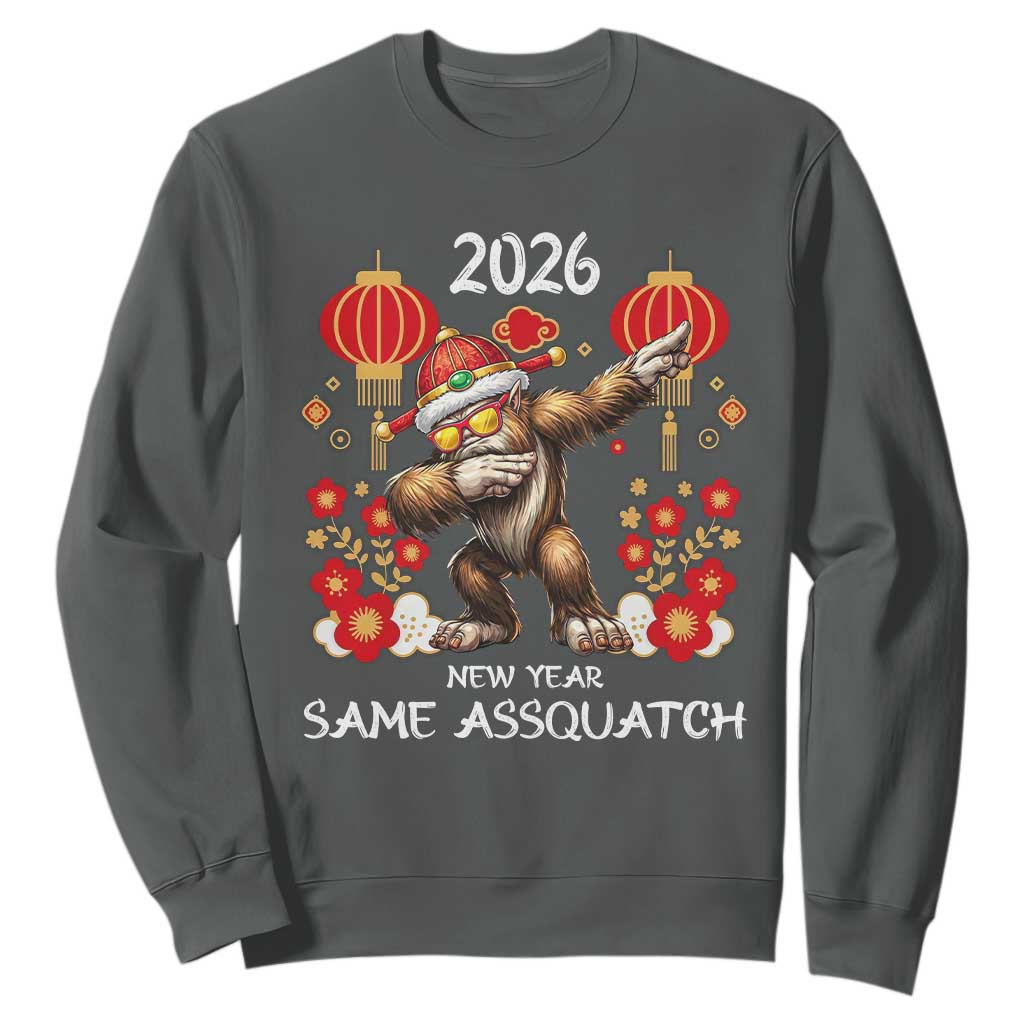 Bigfoot Lunar New Year Sweatshirt Funny Same Assquatch TS12 Dark Heather Print Your Wear