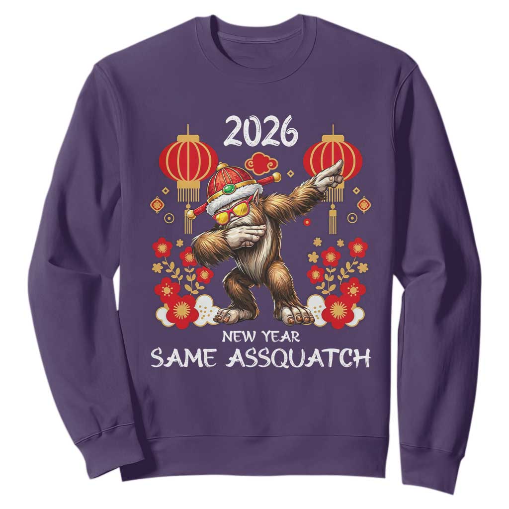 Bigfoot Lunar New Year Sweatshirt Funny Same Assquatch TS12 Purple Print Your Wear