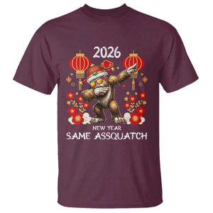 Bigfoot Lunar New Year T Shirt Funny Same Assquatch TS12 Maroon Print Your Wear
