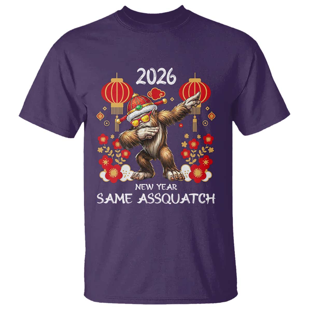 Bigfoot Lunar New Year T Shirt Funny Same Assquatch TS12 Purple Print Your Wear
