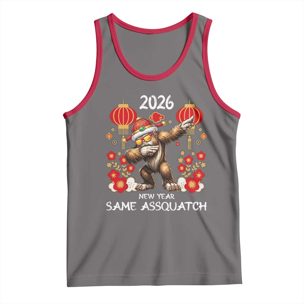 Bigfoot Lunar New Year Tank Top Funny Same Assquatch TS12 Deep Heather Red Print Your Wear