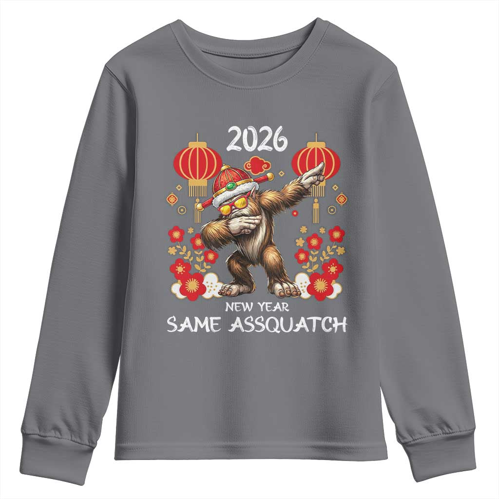 Bigfoot Lunar New Year Youth Sweatshirt Funny Same Assquatch TS12 Charcoal Print Your Wear