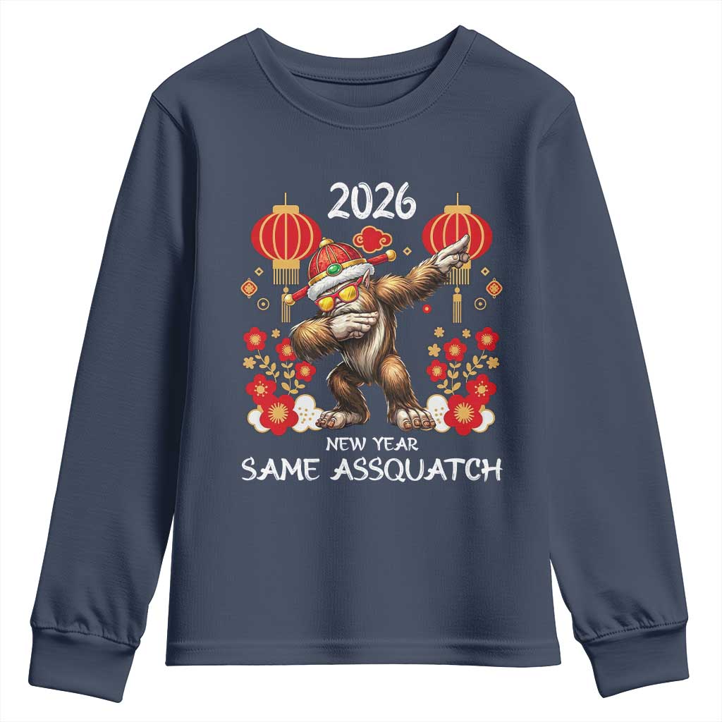 Bigfoot Lunar New Year Youth Sweatshirt Funny Same Assquatch TS12 Navy Print Your Wear