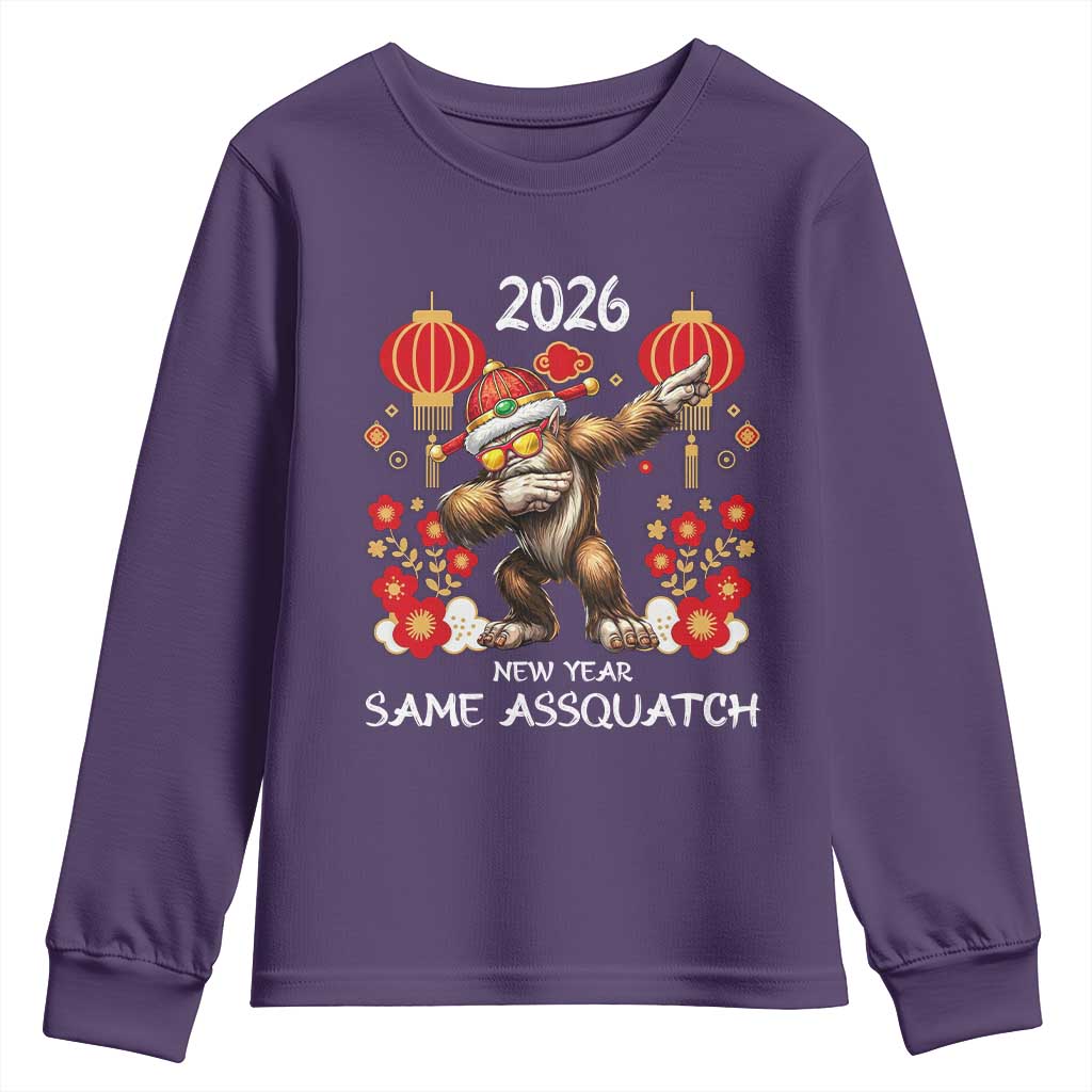 Bigfoot Lunar New Year Youth Sweatshirt Funny Same Assquatch TS12 Purple Print Your Wear