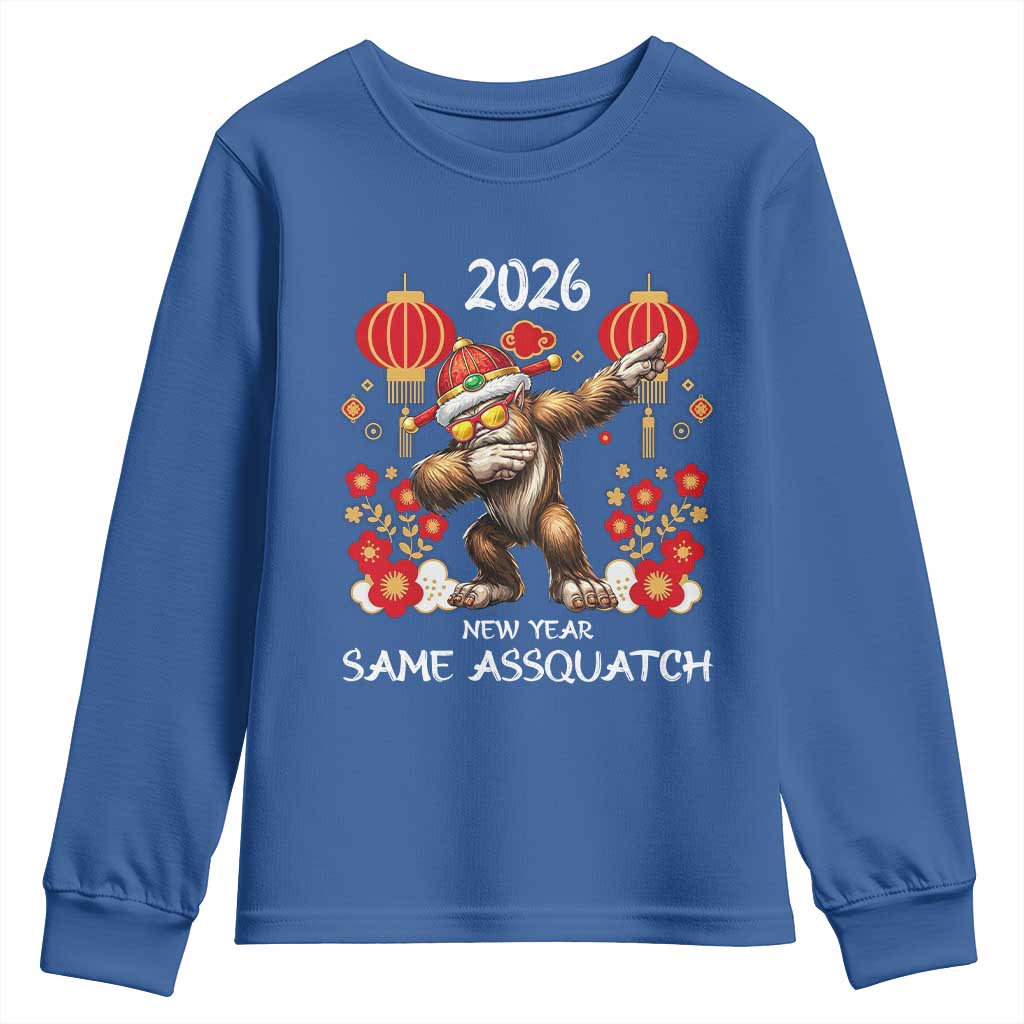Bigfoot Lunar New Year Youth Sweatshirt Funny Same Assquatch TS12 Royal Blue Print Your Wear
