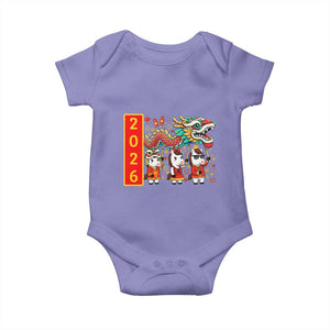 Cute Horse Dragon Dance Baby Onesie Lunar New Year TS12 Violet Print Your Wear