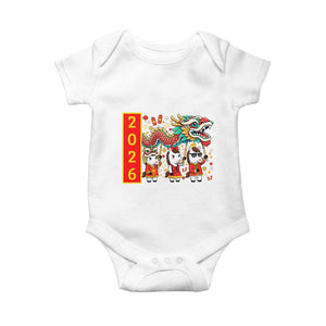 Cute Horse Dragon Dance Baby Onesie Lunar New Year TS12 White Print Your Wear