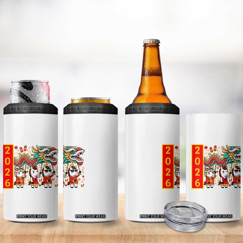 Cute Horse Dragon Dance 4 in 1 Can Cooler Tumbler Lunar New Year TS12 Print Your Wear