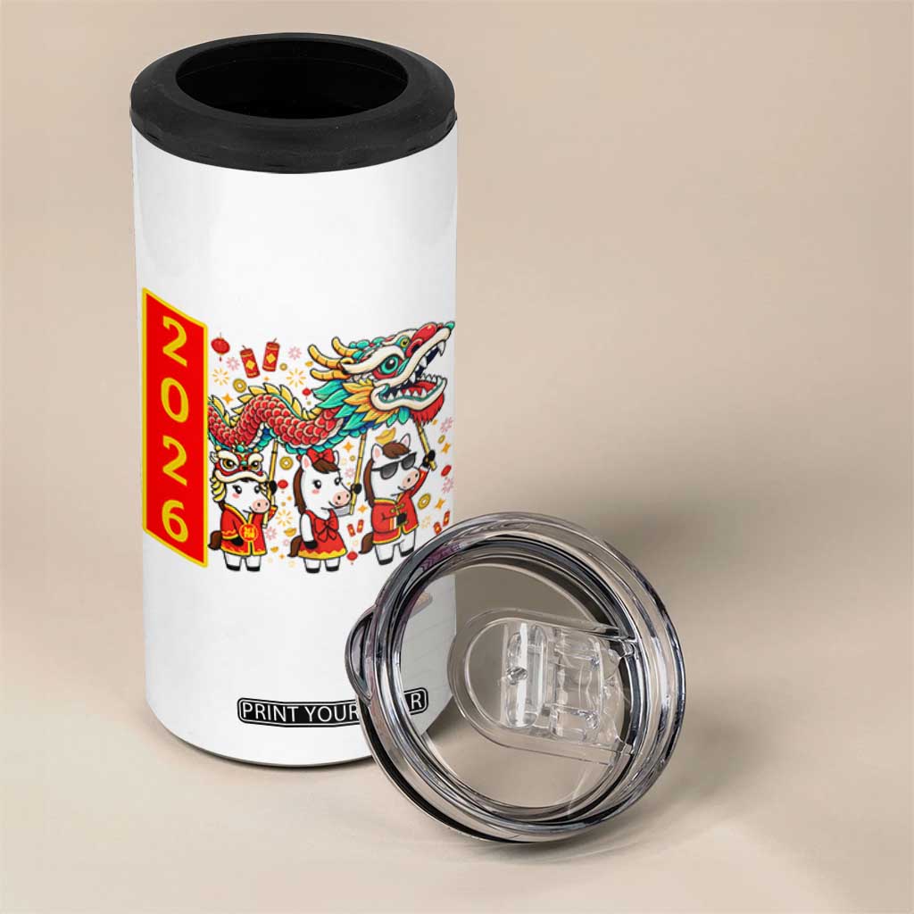 Cute Horse Dragon Dance 4 in 1 Can Cooler Tumbler Lunar New Year TS12 Print Your Wear