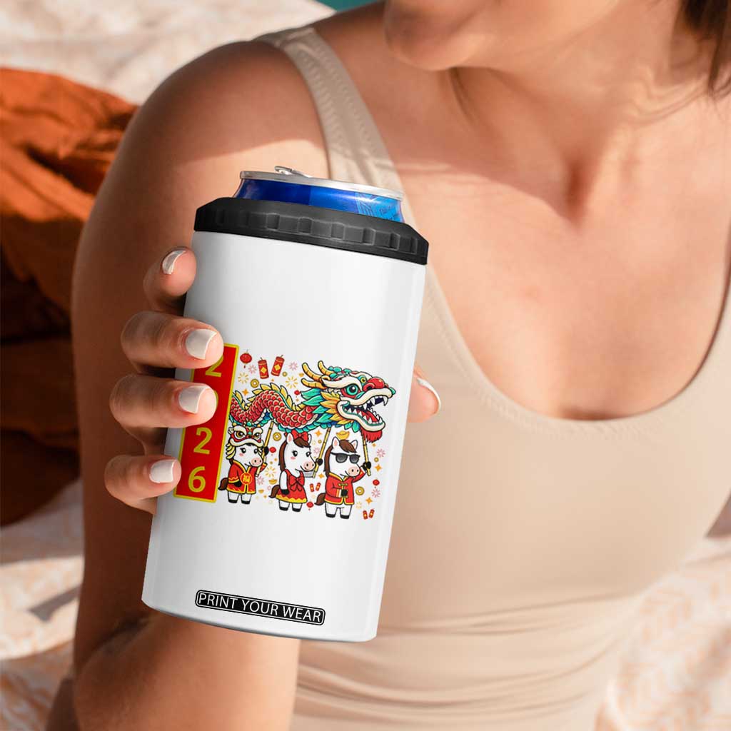Cute Horse Dragon Dance 4 in 1 Can Cooler Tumbler Lunar New Year TS12 Print Your Wear