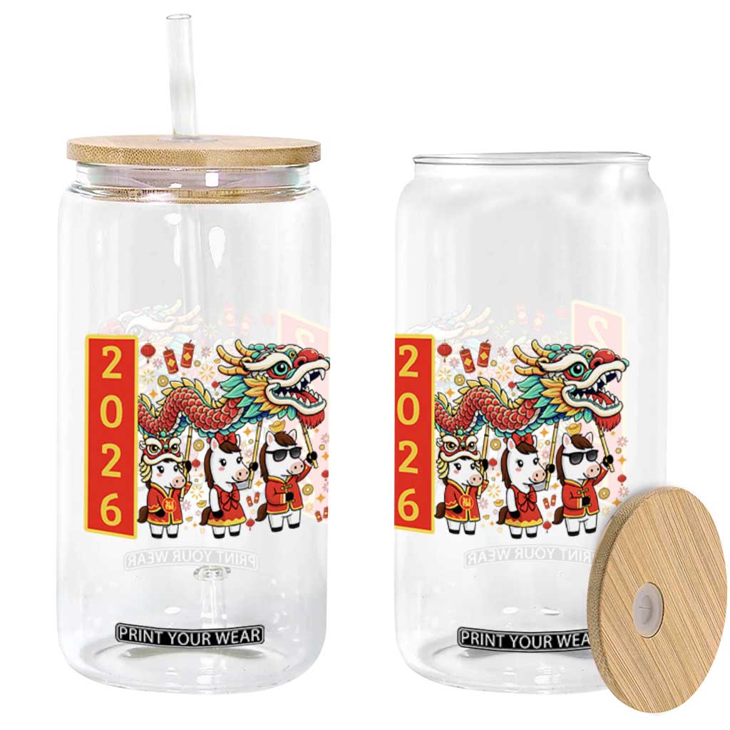 Cute Horse Dragon Dance Glass Can Lunar New Year TS12 Print Your Wear