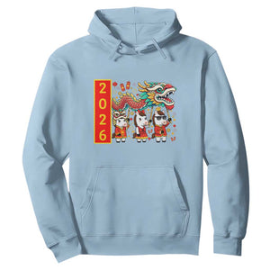 Cute Horse Dragon Dance Hoodie Lunar New Year TS12 Light Blue Print Your Wear