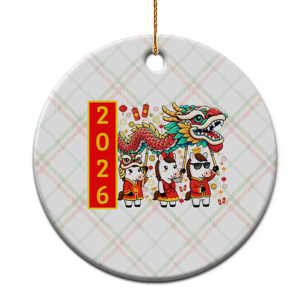 Cute Horse Dragon Dance Ceramic Ornament Lunar New Year TS12 1pc Christmas Plaid Print Your Wear