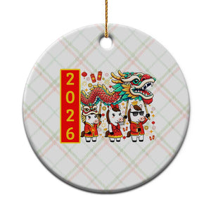 Cute Horse Dragon Dance Ceramic Ornament Lunar New Year TS12 1pc Christmas Plaid Print Your Wear