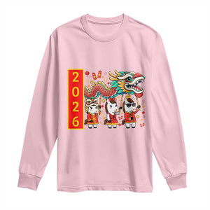 Cute Horse Dragon Dance Long Sleeve Shirt Lunar New Year TS12 Light Pink Print Your Wear