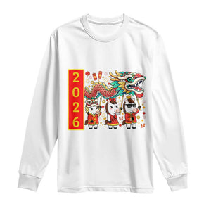 Cute Horse Dragon Dance Long Sleeve Shirt Lunar New Year TS12 White Print Your Wear