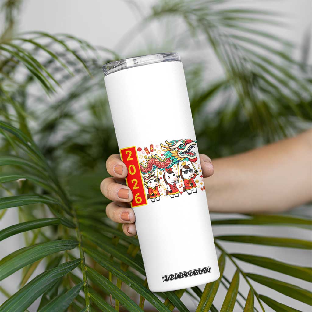 Cute Horse Dragon Dance Skinny Tumbler Lunar New Year TS12 Print Your Wear