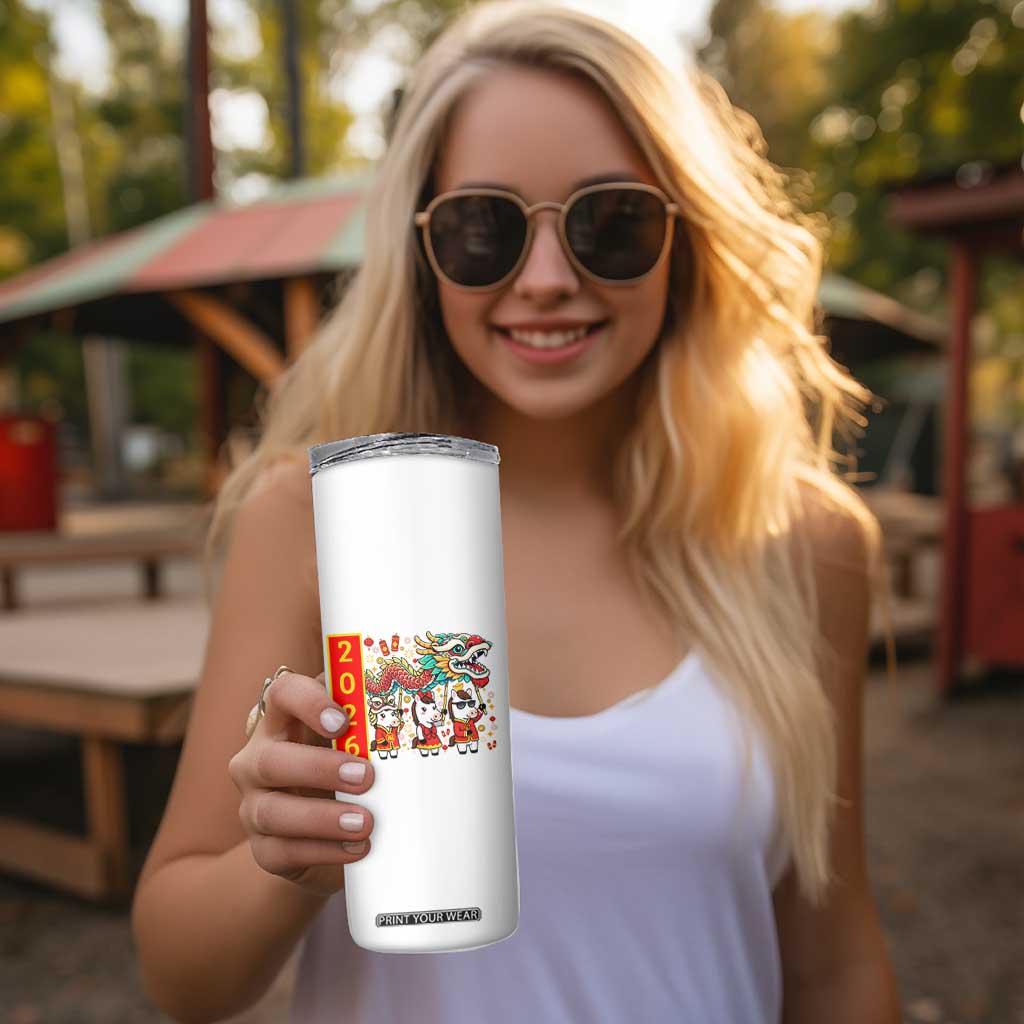 Cute Horse Dragon Dance Skinny Tumbler Lunar New Year TS12 Print Your Wear