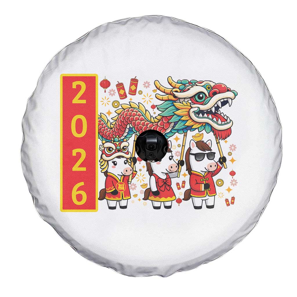 Cute Horse Dragon Dance Spare Tire Cover Lunar New Year TS12 Print Your Wear