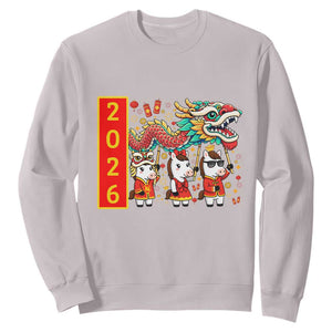 Cute Horse Dragon Dance Sweatshirt Lunar New Year TS12 Ice Gray Print Your Wear