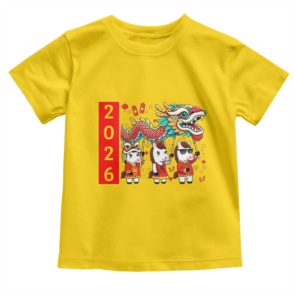 Cute Horse Dragon Dance Toddler T Shirt Lunar New Year TS12 Daisy Print Your Wear