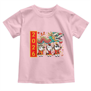 Cute Horse Dragon Dance Toddler T Shirt Lunar New Year TS12 Light Pink Print Your Wear