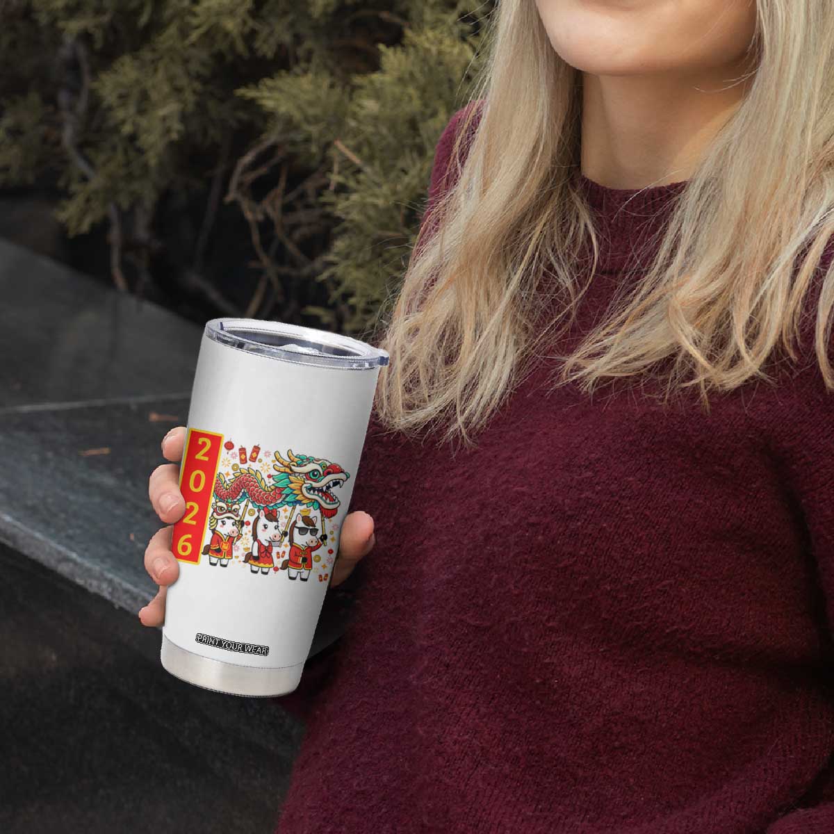 Cute Horse Dragon Dance Tumbler Cup Lunar New Year TS12 Print Your Wear