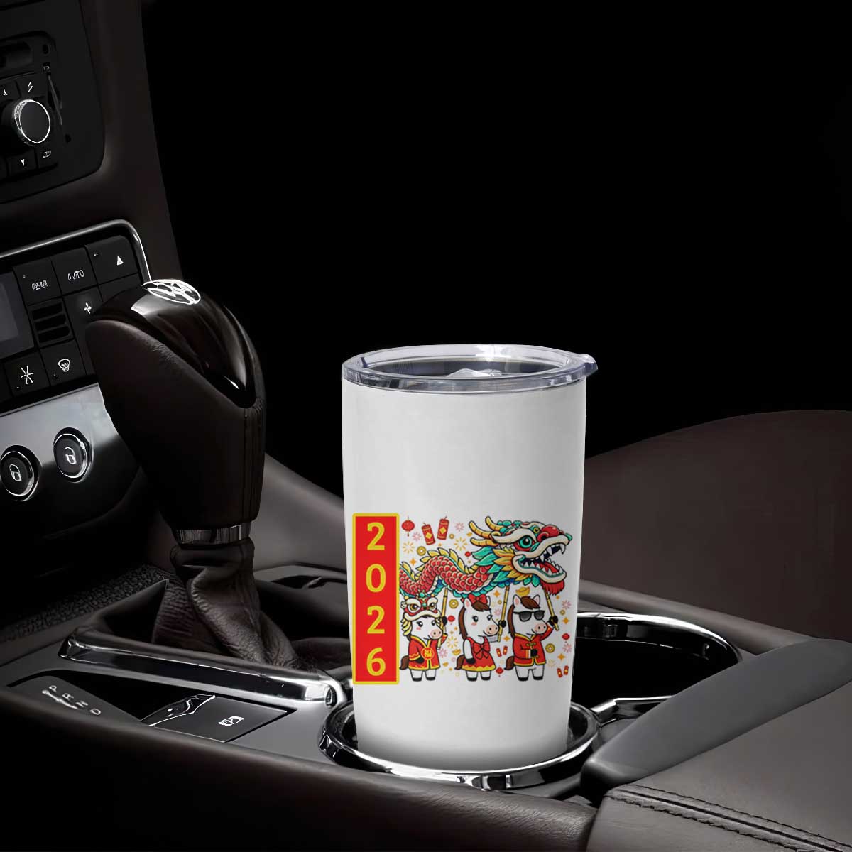 Cute Horse Dragon Dance Tumbler Cup Lunar New Year TS12 Print Your Wear