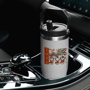 Cute Horse Dragon Dance Flip Straw Tumbler Lunar New Year TS12 Print Your Wear
