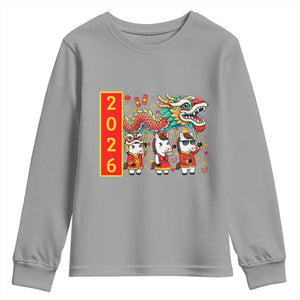 Cute Horse Dragon Dance Youth Sweatshirt Lunar New Year TS12 Sport Gray Print Your Wear