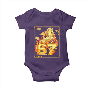 Funny Horse Six Seven Meme Baby Onesie Happy Lunar New Year TS12 Purple Print Your Wear