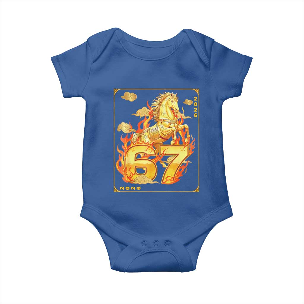 Funny Horse Six Seven Meme Baby Onesie Happy Lunar New Year TS12 Royal Blue Print Your Wear
