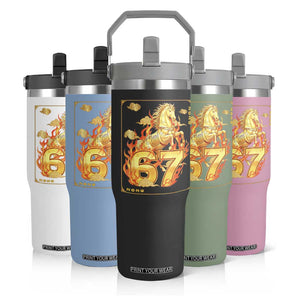 Funny Horse Six Seven Meme Flip Straw Tumbler Happy Lunar New Year TS12 Print Your Wear
