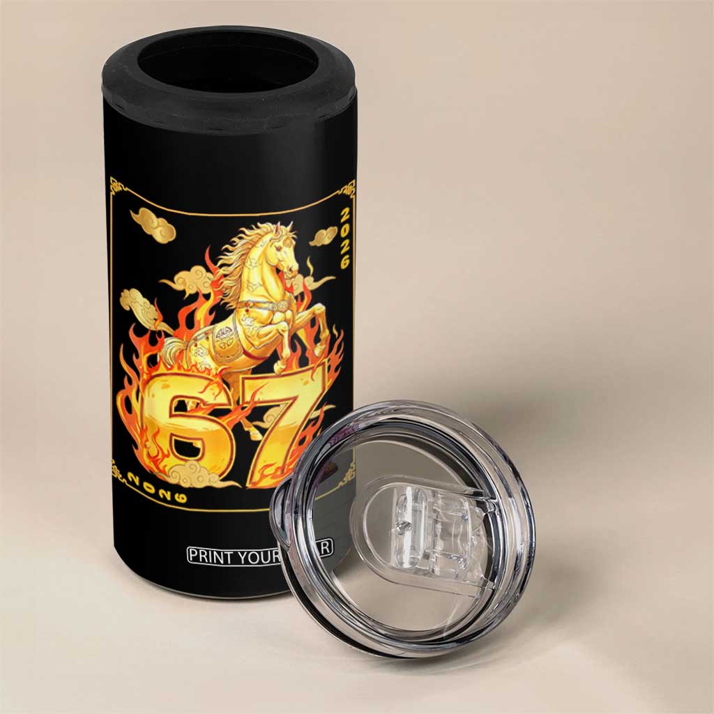Funny Horse Six Seven Meme 4 in 1 Can Cooler Tumbler Happy Lunar New Year TS12 Print Your Wear