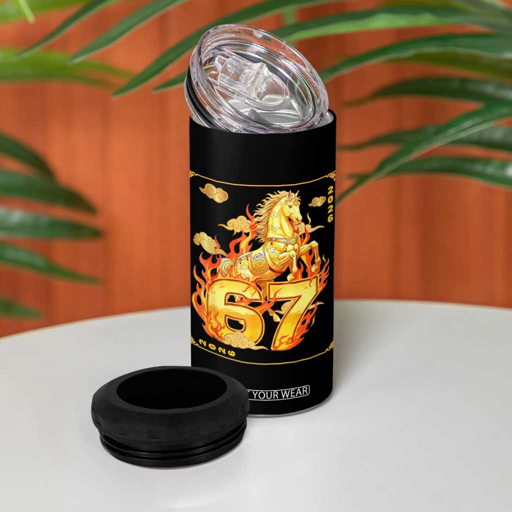 Funny Horse Six Seven Meme 4 in 1 Can Cooler Tumbler Happy Lunar New Year TS12 Print Your Wear